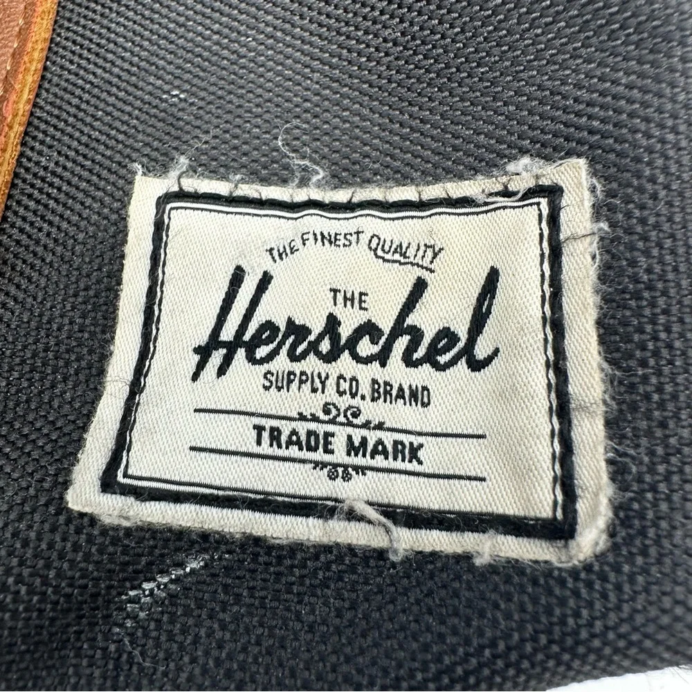 Herschel Supply Dawson’s Backpack Black Brown Magnetic Straps Canvas Minor Stain